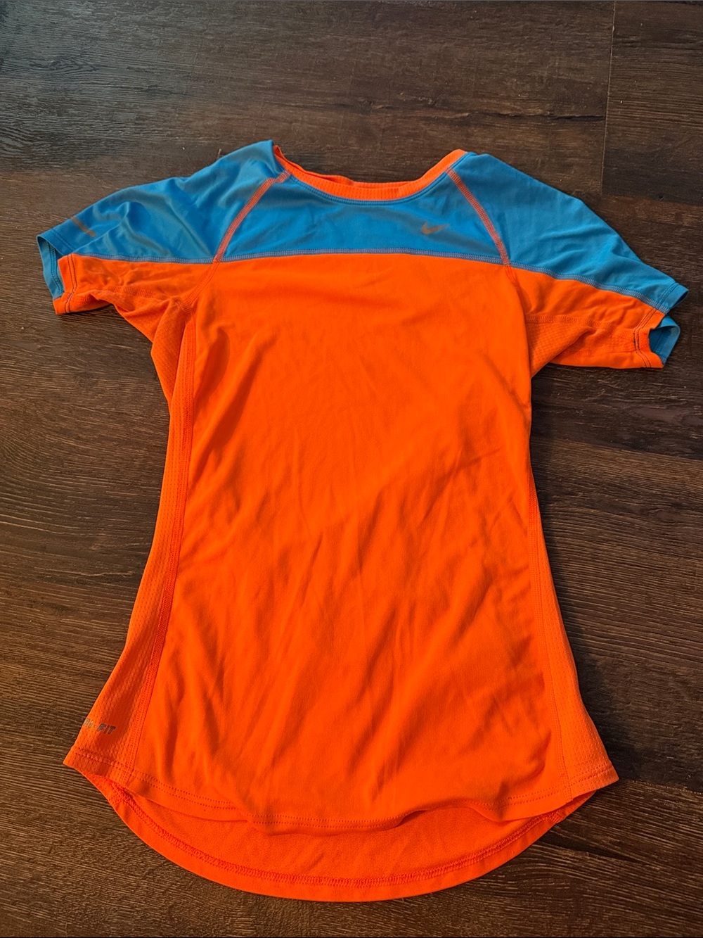 Nike Blue and Orange Dri-FIT Athletic Tee